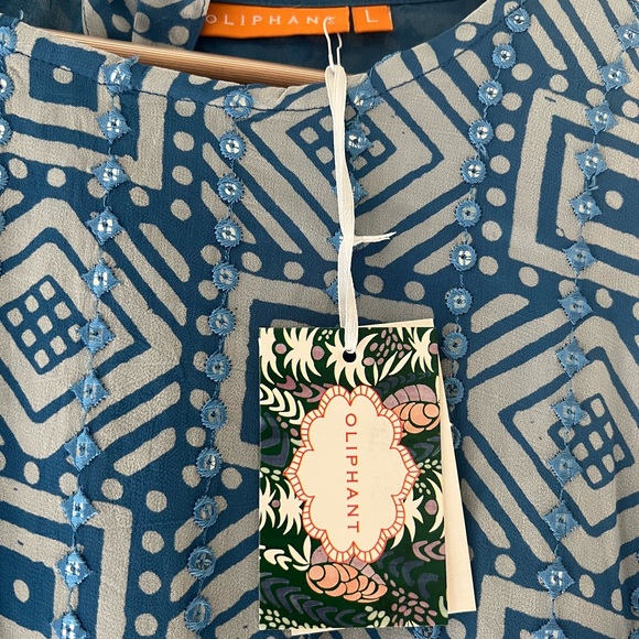 Blue Geometric Pattern Dress - Picture 3 of 4